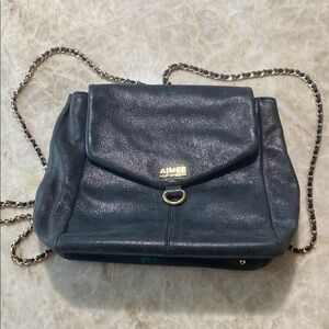 Aimee Kestenberg Black Leather Backpack Bag with Gold Hardware